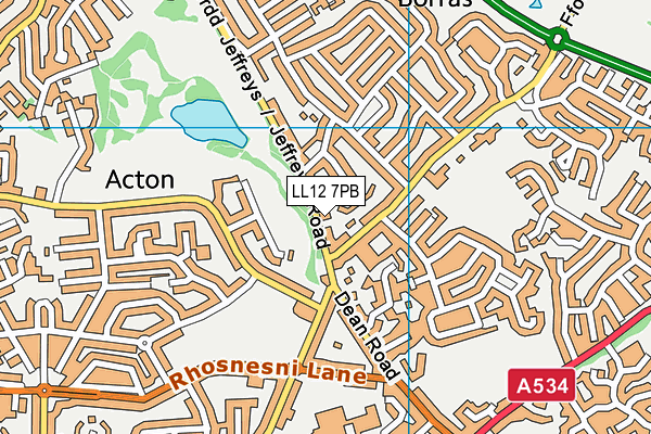 LL12 7PB map - OS VectorMap District (Ordnance Survey)