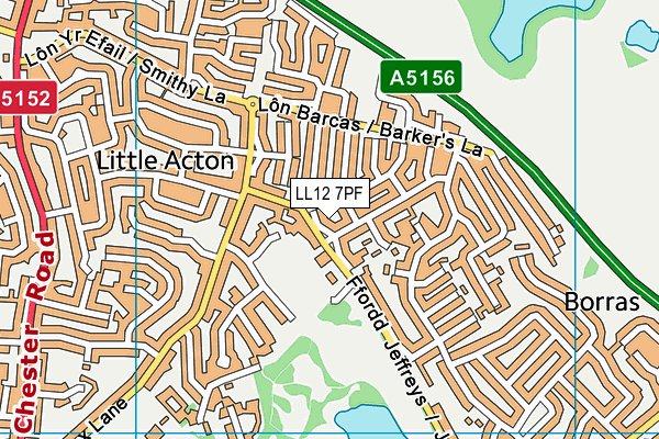 LL12 7PF map - OS VectorMap District (Ordnance Survey)