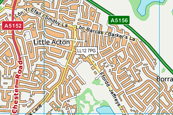 LL12 7PG map - OS VectorMap District (Ordnance Survey)