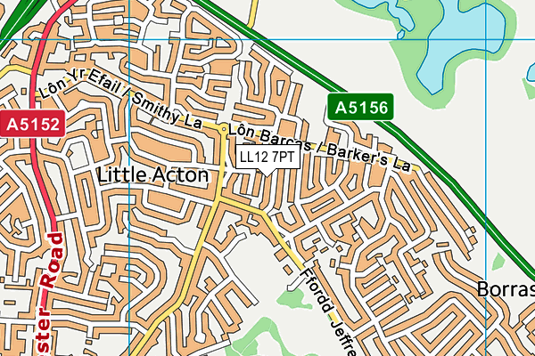 LL12 7PT map - OS VectorMap District (Ordnance Survey)