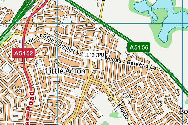 LL12 7PU map - OS VectorMap District (Ordnance Survey)
