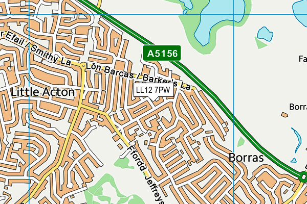 LL12 7PW map - OS VectorMap District (Ordnance Survey)