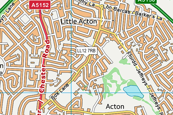 LL12 7RB map - OS VectorMap District (Ordnance Survey)