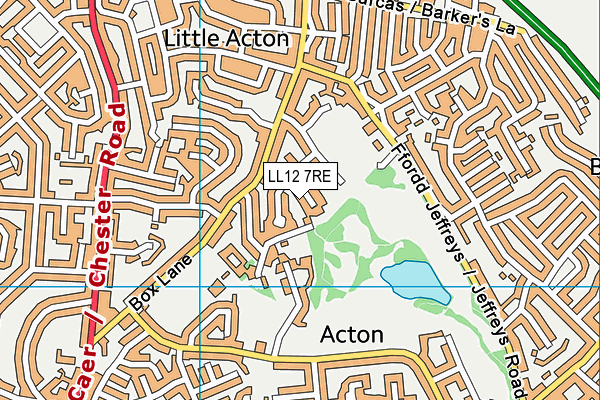 LL12 7RE map - OS VectorMap District (Ordnance Survey)