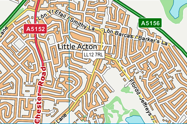 LL12 7RL map - OS VectorMap District (Ordnance Survey)