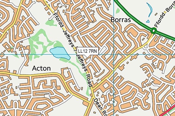 LL12 7RN map - OS VectorMap District (Ordnance Survey)