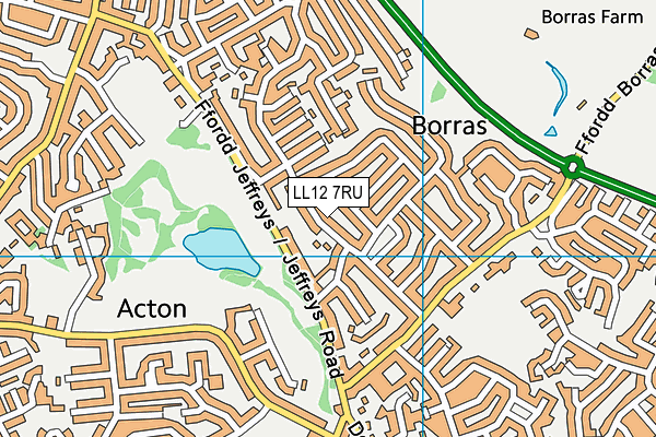 LL12 7RU map - OS VectorMap District (Ordnance Survey)