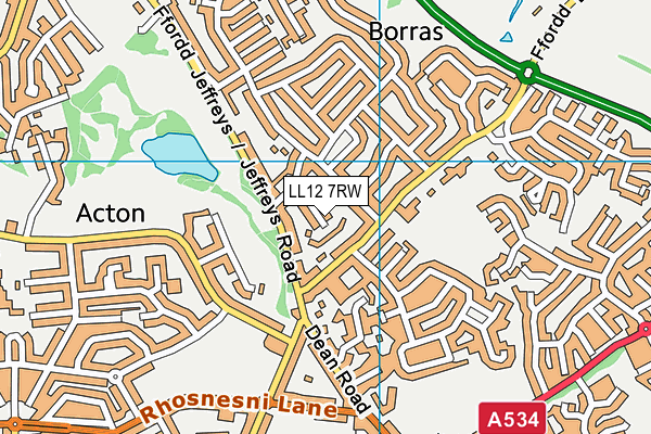 LL12 7RW map - OS VectorMap District (Ordnance Survey)