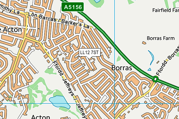 LL12 7ST map - OS VectorMap District (Ordnance Survey)