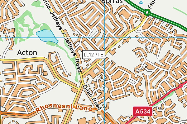 LL12 7TE map - OS VectorMap District (Ordnance Survey)