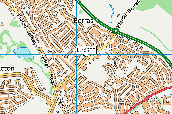 LL12 7TF map - OS VectorMap District (Ordnance Survey)