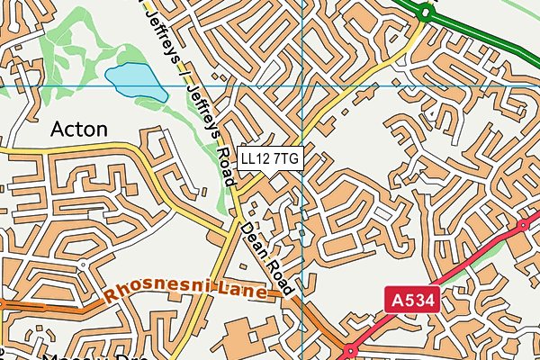 LL12 7TG map - OS VectorMap District (Ordnance Survey)