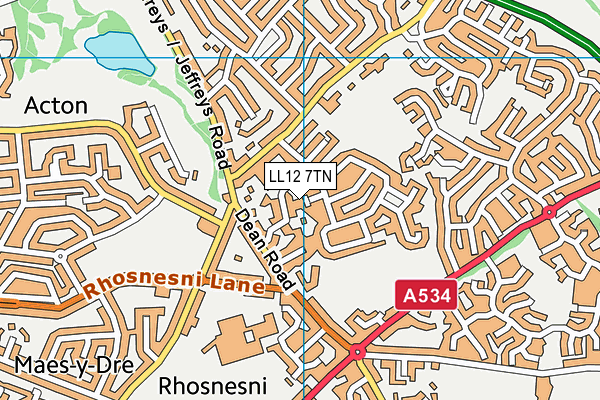 LL12 7TN map - OS VectorMap District (Ordnance Survey)