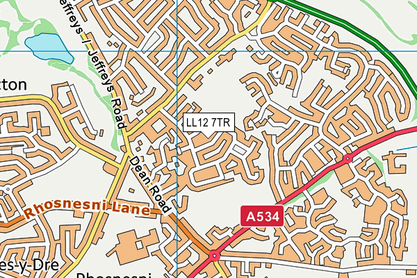 LL12 7TR map - OS VectorMap District (Ordnance Survey)