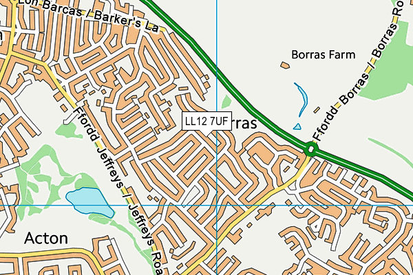 LL12 7UF map - OS VectorMap District (Ordnance Survey)