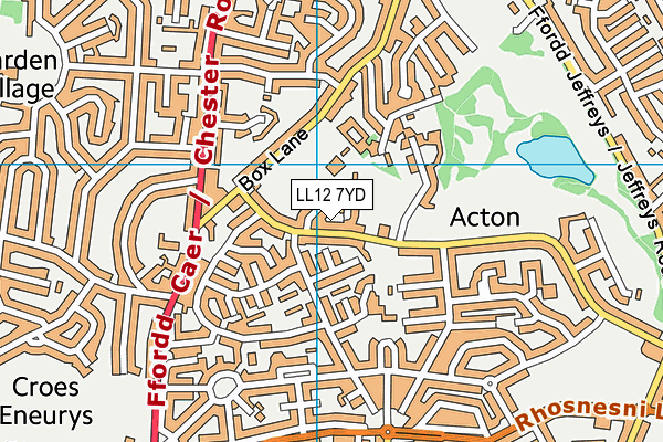 LL12 7YD map - OS VectorMap District (Ordnance Survey)