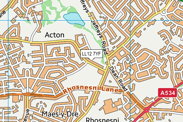 LL12 7YF map - OS VectorMap District (Ordnance Survey)
