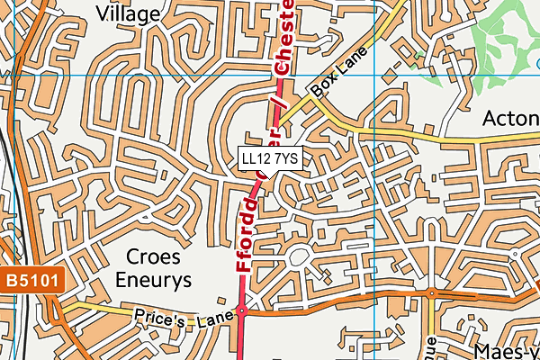 LL12 7YS map - OS VectorMap District (Ordnance Survey)