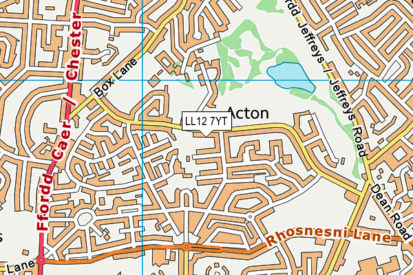 LL12 7YT map - OS VectorMap District (Ordnance Survey)