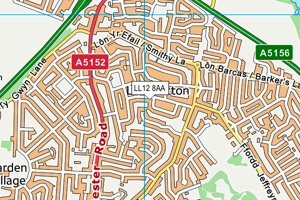 LL12 8AA map - OS VectorMap District (Ordnance Survey)