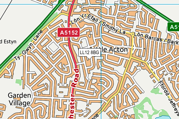 LL12 8BG map - OS VectorMap District (Ordnance Survey)