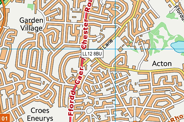 LL12 8BU map - OS VectorMap District (Ordnance Survey)