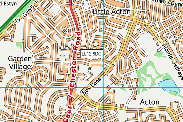 LL12 8DG map - OS VectorMap District (Ordnance Survey)