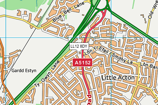 LL12 8DY map - OS VectorMap District (Ordnance Survey)