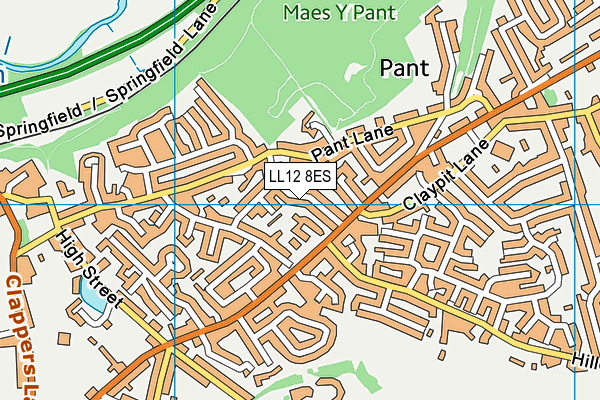 LL12 8ES map - OS VectorMap District (Ordnance Survey)