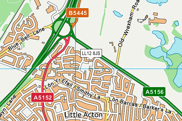 LL12 8JS map - OS VectorMap District (Ordnance Survey)