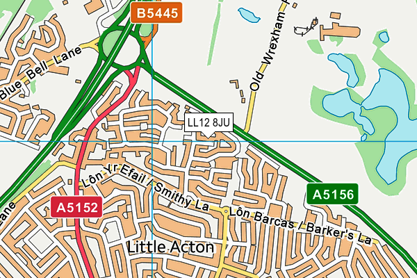 LL12 8JU map - OS VectorMap District (Ordnance Survey)