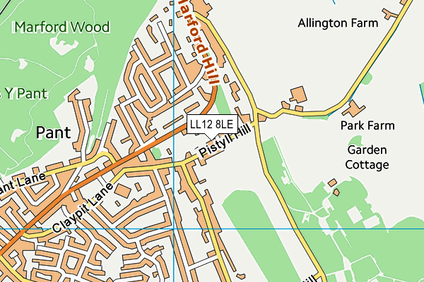 LL12 8LE map - OS VectorMap District (Ordnance Survey)