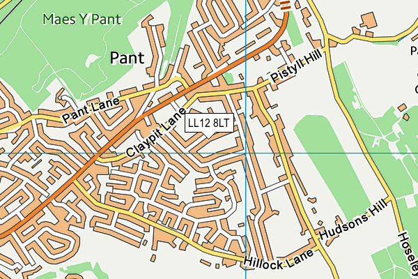 LL12 8LT map - OS VectorMap District (Ordnance Survey)