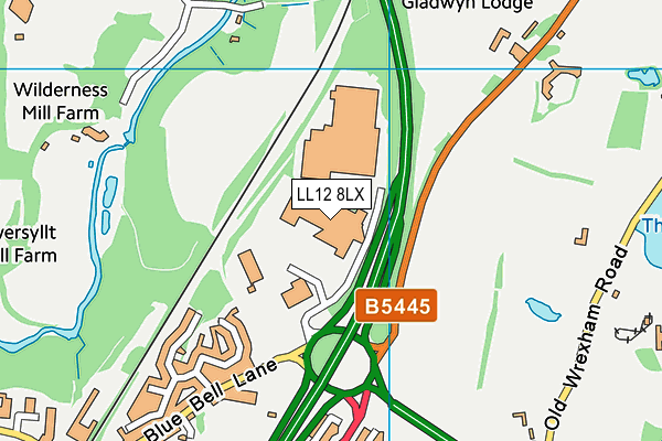 LL12 8LX map - OS VectorMap District (Ordnance Survey)