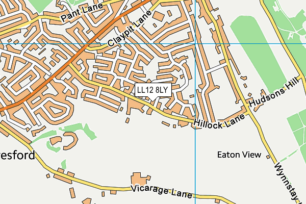 LL12 8LY map - OS VectorMap District (Ordnance Survey)