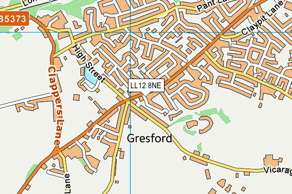 LL12 8NE map - OS VectorMap District (Ordnance Survey)