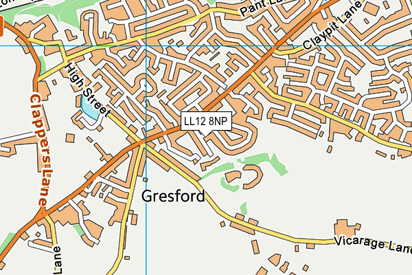 LL12 8NP map - OS VectorMap District (Ordnance Survey)