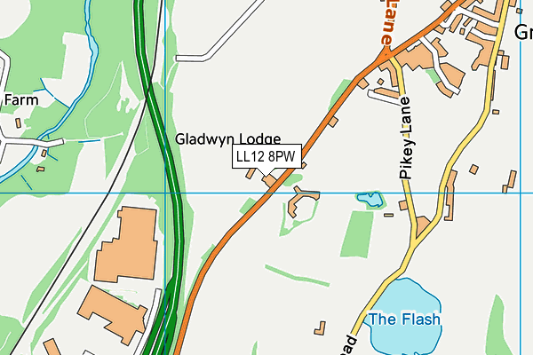 LL12 8PW map - OS VectorMap District (Ordnance Survey)