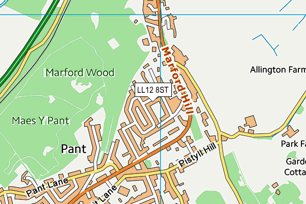 LL12 8ST map - OS VectorMap District (Ordnance Survey)