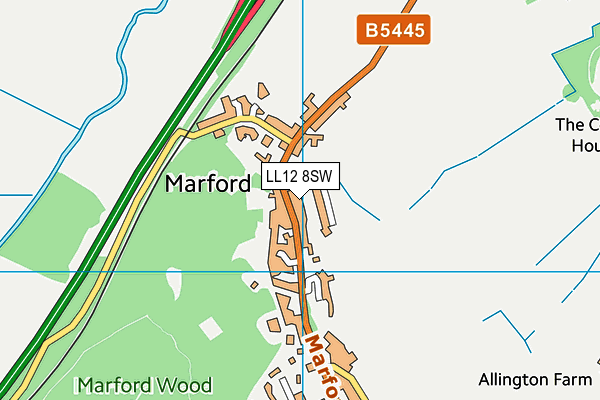 LL12 8SW map - OS VectorMap District (Ordnance Survey)