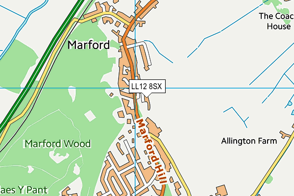 LL12 8SX map - OS VectorMap District (Ordnance Survey)
