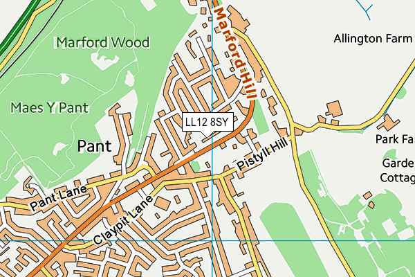 LL12 8SY map - OS VectorMap District (Ordnance Survey)