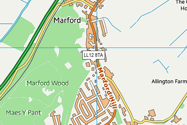 LL12 8TA map - OS VectorMap District (Ordnance Survey)
