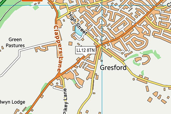LL12 8TN map - OS VectorMap District (Ordnance Survey)