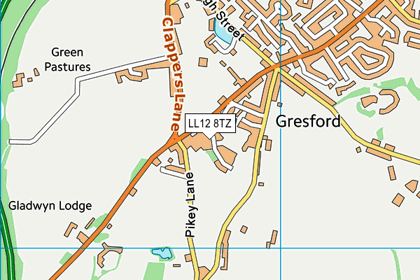 LL12 8TZ map - OS VectorMap District (Ordnance Survey)