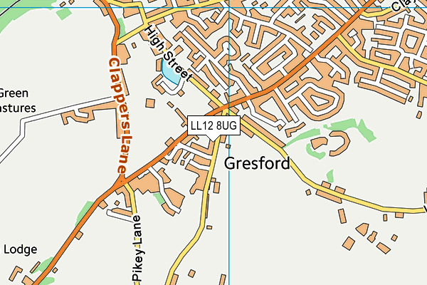 LL12 8UG map - OS VectorMap District (Ordnance Survey)