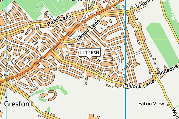 LL12 8XN map - OS VectorMap District (Ordnance Survey)