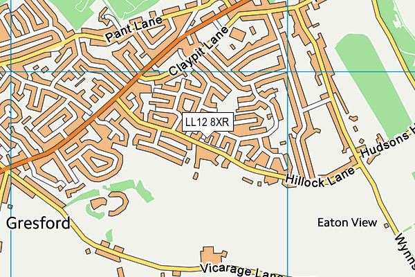 LL12 8XR map - OS VectorMap District (Ordnance Survey)