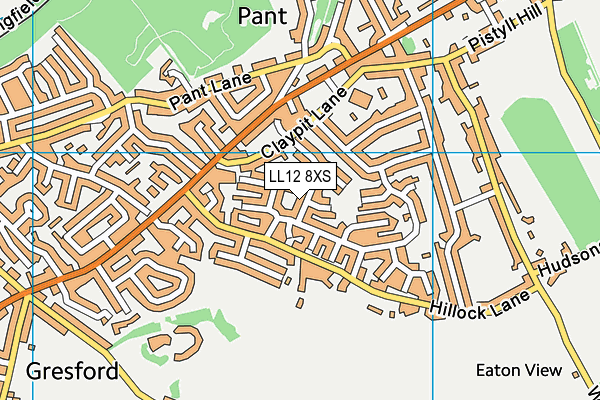 LL12 8XS map - OS VectorMap District (Ordnance Survey)