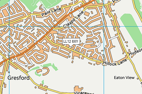 LL12 8XY map - OS VectorMap District (Ordnance Survey)